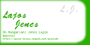 lajos jencs business card